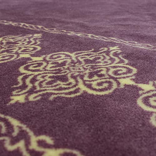 Modefa Turkish Islamic Prayer Rug - Large & Wide Soft Velvet Janamaz - Comfortable Muslim Praying Mat for Men & Women - Ramadan or Eid Gift - with Prayer Beads Tesbih - Grand Plush (Lilac) - color: Lilac
