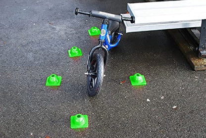 Versatyle Heavy Duty Agility Training Cones (2 in, 6 in, 9 in, 12 in, 28 in) for Sports, Kids Coaching, Multipurpose Field Marker Cones, Soccer, Basketball Drills, Bike, Motorcycle, Traffic Training - style: 2in, Green, 12 Pack