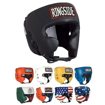 Ringside Competition Boxing Muay Thai MMA Sparring Head Protection Headgear with Cheeks - color: Black, size: Large
