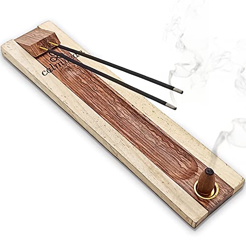 CALMVEDA Rosewood Incense Holder for 2 Sticks & Cones - 11 inch, Handmade