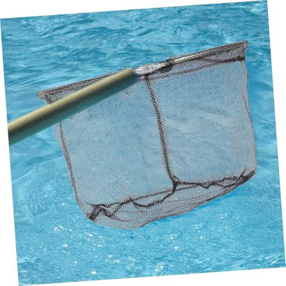 FOMIYES 4pcs Foldable Fishing Net Replacement Heads, Stainless Steel Frame with Black Soft Flexible Mesh, 40cm Round Deep Landing Nets for Freshwater and Saltwater Fishing