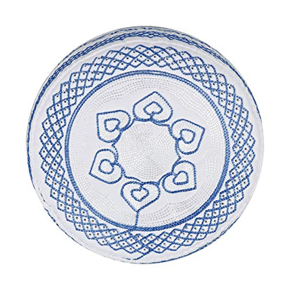 Muslim Prayer Kufi Hat for Men Boys Islamic Beanie Skull Cap Prayer Headwear Embroidery Kofia Topi Sun Hat Ramadan Eid Gift - color: Blue, Heart Embroidery
