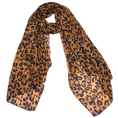 Tapp Collections™ Fashionable Soft Chiffon Scarf - color: Leopard / Black / Brown