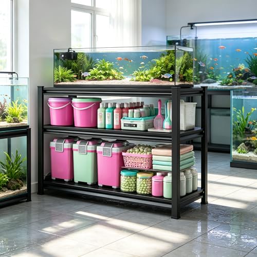 Fish Tank Stand for 20-30 Gallon Aquarium, Heavy Duty Metal Fish Stand with Adjustable Storage Shelf, 4 Tier Aquarium Stand Rack, 2400LBS Capacity Reptile Turtle Tank Stand,13.8"Wx 11.8"Dx 44.1"H - size: 4-Tier,13.8"Wx 11.8"Dx 44.1"H