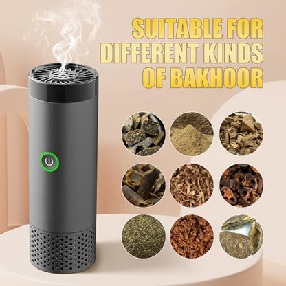 Electronic Incense Burner Electric Aroma Diffuser Fragrance Arab Bakhoor Arabian Incense Holder Censer for Outdoor, Household, Desktop, Office, Black - color: Black
