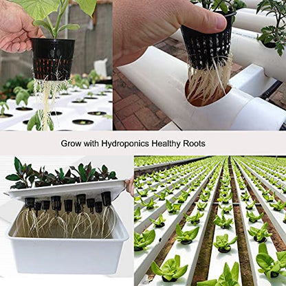 ORIMERC 12 Pack 3 inch Net Cups Pots with 12 feet Hydroponics Self Watering Wick & 12 Plant Labels Aquaponics Mason Jar Bucket Insert Orchid kratky Vegetable Garden Growing Netted Basket Slotted Mesh - size: 3 inch (12 Pack)
