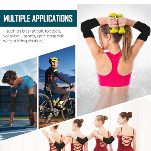 Tarpop 3 Pairs Volleyball Elbow Pads Arm Brace Pads Elbow Protector with Breathable Anti-Collision Sponge Compression Arm Support for Women Men Basketball Tennis Football Skating(Black, White, Gray) - color: Black, White, Gray