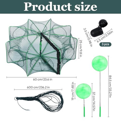 1/2 Pcs Fishing Traps Foldable, Crawfish Trap Minnow Trap Shrimp Net Portable, Crab Fish Traps Cast Nets for Fishing