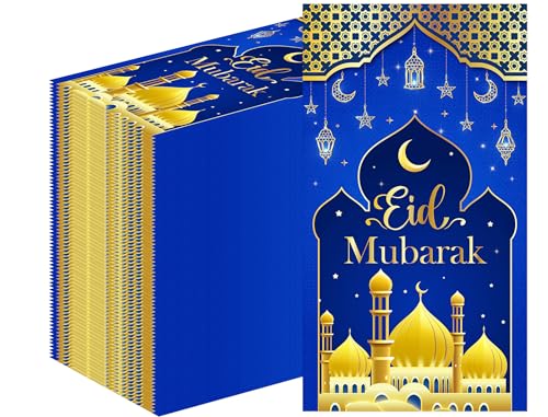 Rakuto Eid Mubarak Napkins Decorations, 100PCS Ramadan Disposable Paper Napkins Decorations for Home, Islamic Star Moon Themed Party Supplies for Home Weddings - style: Eid Mubarak