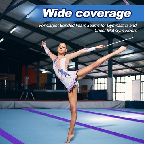 Shappy Gymnastics Mat Hook Fastener Gymnastics Cheer Mats Tape Strip for Tumbling 4" Wide Carpet Repair Nylon Hook for Carpet Bonded Foam Seams Cheer Gym Floors Cheerleading Supplies - color: Purple