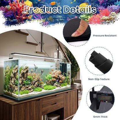 24 x 48 Inch Fish Tank Pad, Aquarium Leveling Mat, Black | Water-Resistant Surface, Easy to Cut, Helps Cushion the Tank Base, Suitable for Aquariums and Terrariums - color: Black, size: 24 x 48in