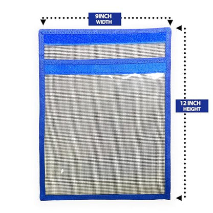 12" x 9" Fishing Lure Bag, 5 Pcs Blue Mesh Foldable Unrigged | Saltwater & Freshwater Tackle Storage, Single Pouch Vinyl Organizer, Trolling Lures, Marlin & Offshore Fishing