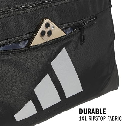 adidas Defender 5 Duffel Bag for Sports, Gym and Travel, Black/Silver Metallic, OSFA - color: Black/Silver Metallic, style: Small (42l)