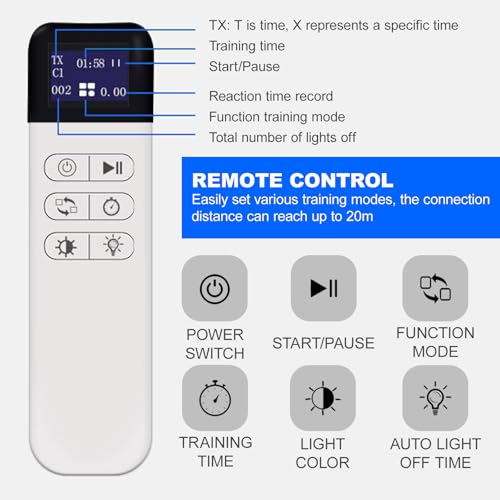 Sports Agility Lights Training Kit,6 Modes - Improves Reaction Time & Agility/Lasts 30 Hours,Reaction Training Light for Tennis/Football/Basketball-Design Different Targeted Training