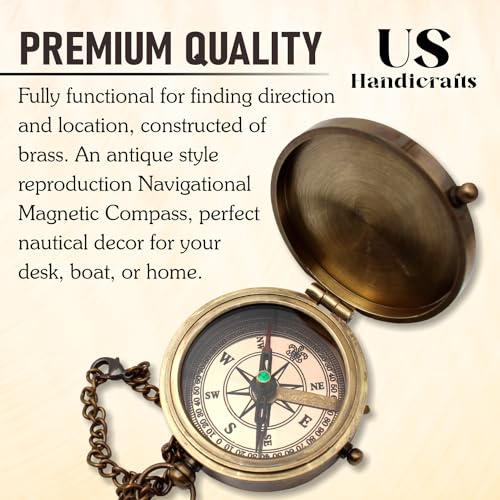 Compass with Stamped Wooden Case - style: Style 1