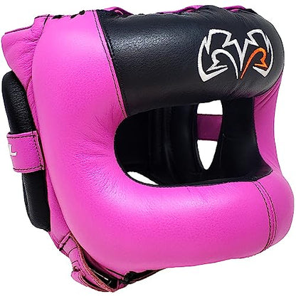 RIVAL Boxing RHGFS3 Face-Saver Sparring Headgear - Wide Eye Opening, Premium Leather, and Thermoplastic Inner Frame - color: Pink, size: Small-Medium