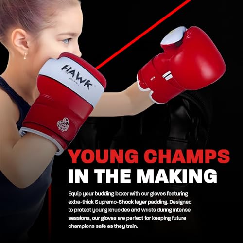 Kids Boxing Gloves for Kids Children Youth Punching Bag Kickboxing Muay Thai Mitts MMA Training Sparring Gloves - color: Red, size: 6 oz