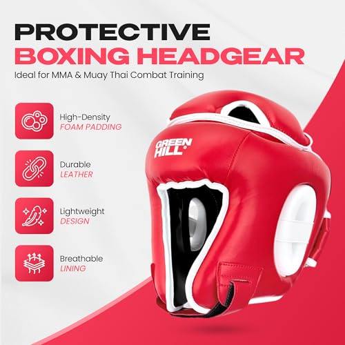 Boxing Headgear for Men and Women MMA Headgear Muay Thai Head Gear – Sparring Gear, Professional Training Headgear Head Guard Win from Green Hill - size: Large