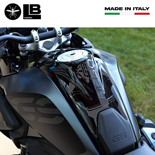 labelbike 3D Sticker Motorcycle Tank Pad Compatible with BMW | R 1250 GS Triple Black 2021-2023, Resin Protection, Scratch Resistant, Decoration, Grey Black - size: Tank pad - STANDARD R 1250 GS