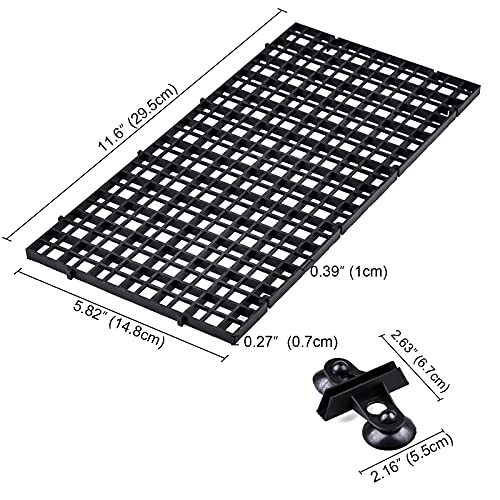 WEAVERBIRD 2 Pcs Aquarium Divider Tray Plastic Grid Divider Tray Egg Crate for Aquarium Fish Tank Bottom Isolation, Black - color: Black