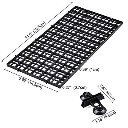 WEAVERBIRD 2 Pcs Aquarium Divider Tray Plastic Grid Divider Tray Egg Crate for Aquarium Fish Tank Bottom Isolation, Black - color: Black
