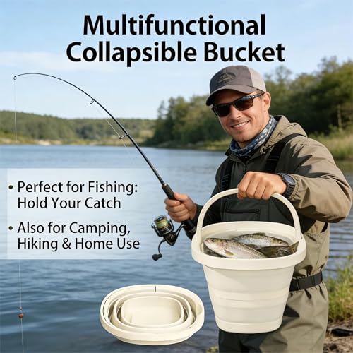 Collapsible Bucket, 2.6 Gallon (10L) Portable Water Pail, Foldable Design with Handle, for Garden, Car Wash, Camping - color: B001-complected