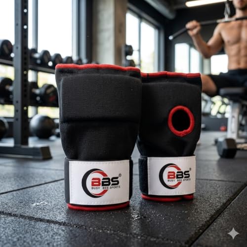 Busy Bee Sports Quick Hand Wraps for Boxing & MMA, Large Size (Snug Fit) – Gel Padded Inner Gloves with Wrist Support, Easy Slip-On Wraps for Men & Women, Breathable for Muay Thai & Kickboxing | Gel Padded Protection Snug Fit Design (Large) Breathable Mat
