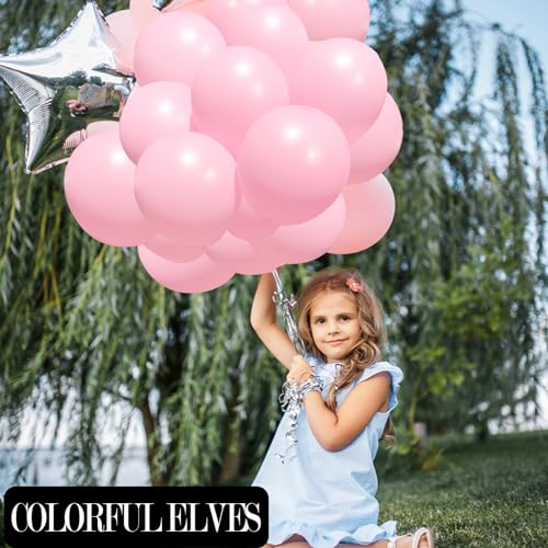 Latex Balloons 12 Inch 100 Pcs Helium Thicken Balloons Birthday Party Decorations（Pink） - color: Pink