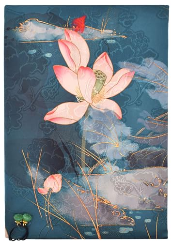BLBMH 6.5x9.5 Bible Cover with Bookmark | Non-Stretch Fabric Book Cover for Hardcover/Paperback | Privacy Reading Gift for Women - Lotus - color: Lotus a, size: 9.5in