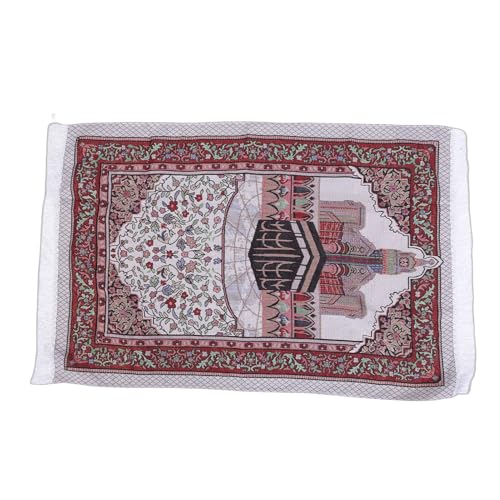 Rengue Soft Velvety Touch Prayer Rug Islamic Prayer Mat Portable Foldable with Elegant Tassels for Men Women Ramadan Eid Gift