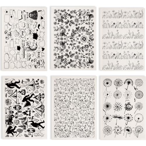 SUPERDANT 6PCS Mixed Underglaze Paper Transfer Plants Flower Transfer Paper for Clay Ceramic Camping Dandelion Porcelain Under Glaze Transfers for Pottery Underglaze Decal Papers Handcrafted Gifts - style: Mixed Styles (Garland)