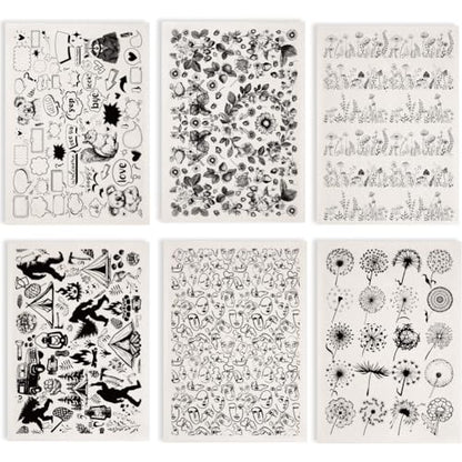 SUPERDANT 6PCS Mixed Underglaze Paper Transfer Plants Flower Transfer Paper for Clay Ceramic Camping Dandelion Porcelain Under Glaze Transfers for Pottery Underglaze Decal Papers Handcrafted Gifts - style: Mixed Styles (Garland)