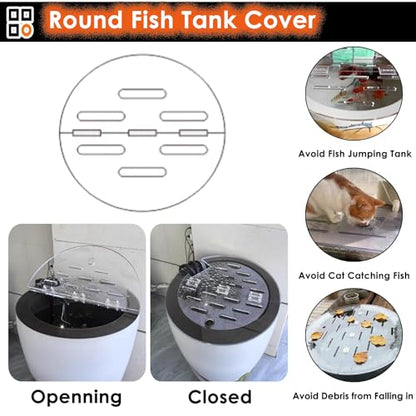 Customizable Acrylic Fish Tank Cover - Anti-Jump Flip-Top Lid with Vent, Ideal for Aquariums, Prevents Cats from Catching Fish, Perfect for Pet Owners & Fish Enthusiasts - size: 80cm/31in