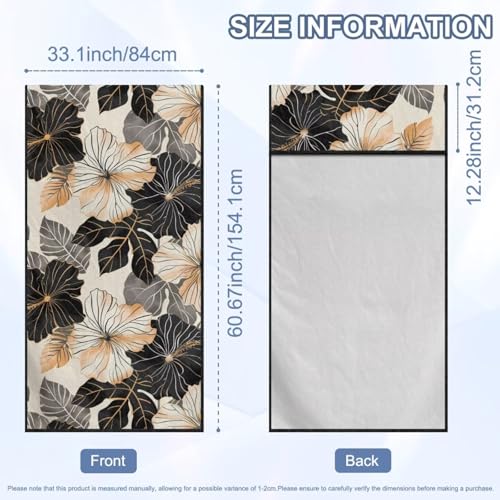 Hibiscus Print Car Seat Towel Cover After Gym Anti-Slip Soft Towel Bucket Seat Covers 60 x 33 Inch Universal Sweat Towels for Truck Sedan SUV, Easy to Install - color: Brown and Black - Hibiscus