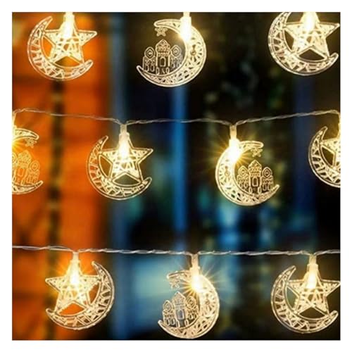 LED String Light Warm White USB Plug-in Star Moon Castle Festival Light Ramadan Decoration Mubarak A USB Plug