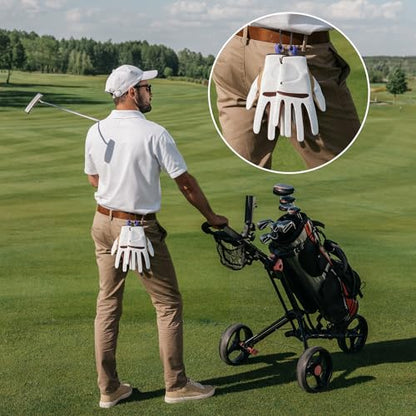 Simgoing 6 Pcs Golf Gloves Holder with 6 Metal Hanging Hooks Golf Gloves Stretcher Support Keeper Drying Rack Tool Accessories Men Women Golfer - color: Blue,White,Black