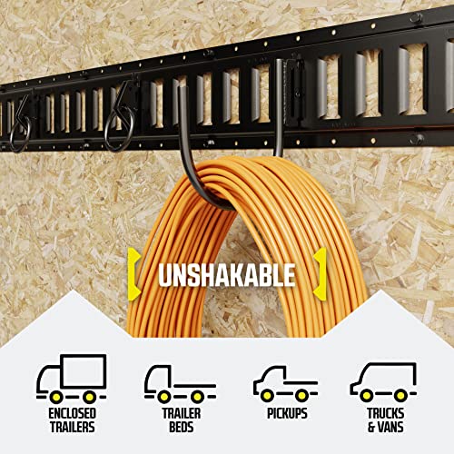 DC Cargo - E Track J Hooks (4.5" - 6 Pack) - Large Heavy Duty Accessories - Hanging Hooks for Your ETrack Rail System - Use in Enclosed Trailers, Box Trucks, Vans, Garage, Workshop & Warehous - size: 4.5 Inch - 6 Pack