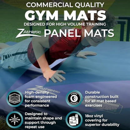 Z Athletic Folding Mat for Gymnastics, Tumbling, Cheerleading, and More, 4 Ft x 8 Ft x 2 In