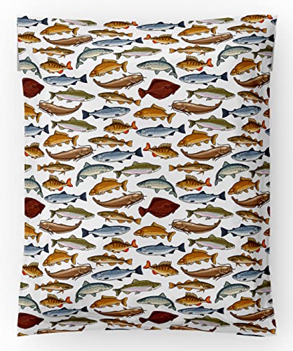 Fish Poly Mailers 10x13, Self Adhesive Premium Designer Shipping Bags (50 Pack)