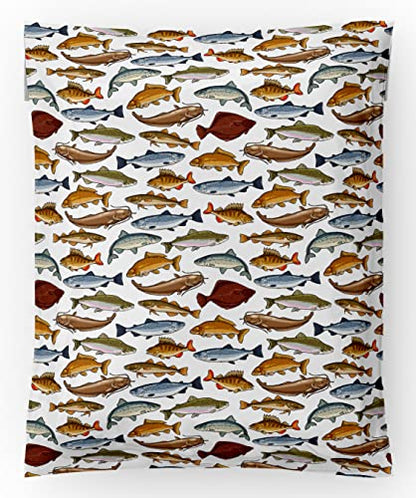 Fish Poly Mailers 10x13, Self Adhesive Premium Designer Shipping Bags (50 Pack)