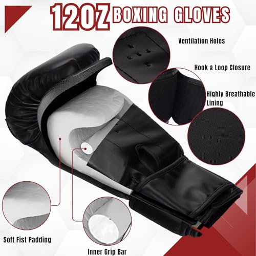 4FT Hanging Punching Bag for Adults, Unfilled Canvas Heavy Boxing Bag Set with 12oz Boxing Gloves Hand Wraps, Jump Rope, Reflex Ball for MMA Kickboxing Muay Thai Training Home - style: Canvas Bag
