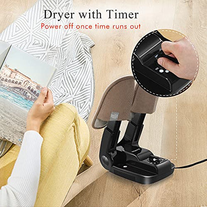 Boot Shoe Dryer with Timer for Gloves and Work Boots,Portable Foldable