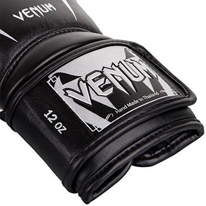 Venum Giant 3.0 Boxing Gloves - Nappa Leather - color: Black/Silver, size: 14 oz