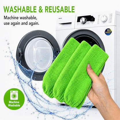 Retractable Gap Dust Cleaner with Extension Pole & 3 Microfiber Cloths | Cleaning Tools with 3 Microfiber Dusting Cloths | Long Handle Duster 30-100'' | Under Refrigerator Furniture Appliance Green - color: Green