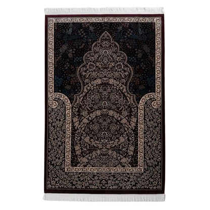 Modefa Velvet Prayer Rug - Soft Plush Turkish Janamaz Sajada Carpet for Men and Women - Luxury Velvet Wide Floral Prayer Mat Ramadan Eid Gift (Dark Maroon) - color: Dark Maroon
