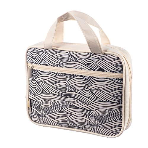 DiverseBee Bible Cover with Handles, Zippered Bible Carrying Case for Women and Girls, Tote Bag for Kids, Bible Book Cover & Accessories, Christian Gifts 7.5 x 10 x 2.5in (Waves)