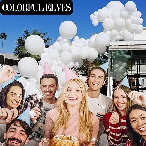 White 12 Inch 100 Pcs Latex Chrome Balloons Helium Thicken Balloons Party Decorations (White) - color: White