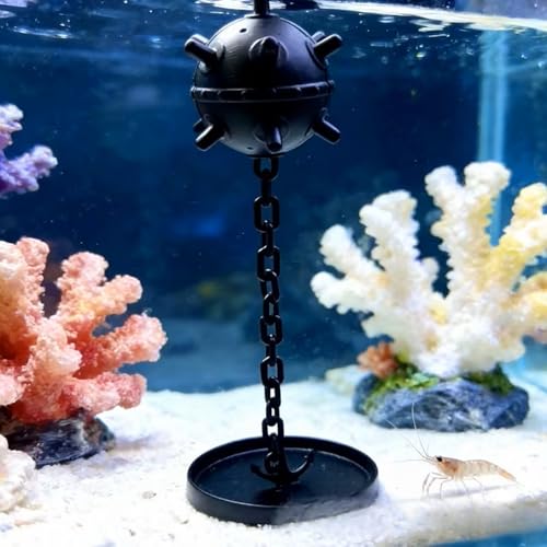 Floating Ornament with Suction Cup for Fish Tank, Decorative Item for Aquariums, Featuring an Underwater Torpedo Design Sea Mine