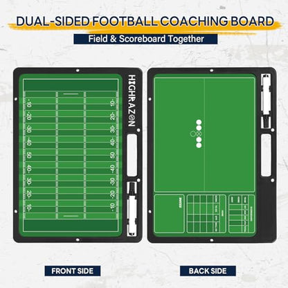 Football Dry Erase Board for Coaches 16.5×12.5, Double Sided Handheld Foldable Tactics Clipboard with Dry Erase Marker and Eraser, Portable Football Coaching Board Perfect Coach Gifts
