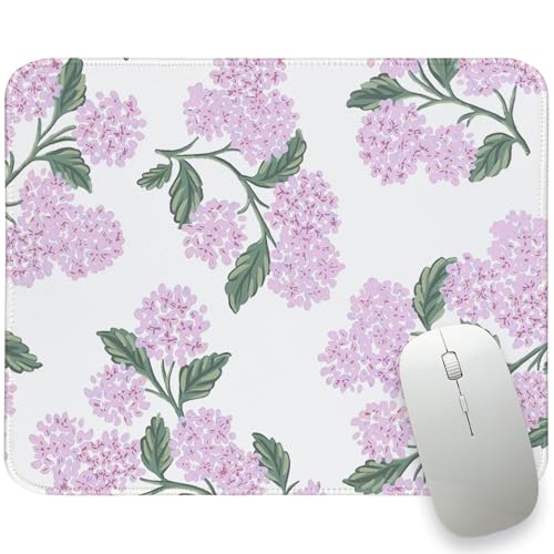 Pink Hydrangea Mouse Pad, Light Pink Mousepads, Flroal Mouse Pad for Desks, Hydrangea Aesthetic Office Desk Accessories Aesthetic 10.2x8.2 - color: Pink Flroal Hydrangea, size: 10.2L x 8.2W inches